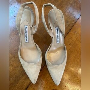 Manolo Blahnik Suede Slingback Heel Size 38